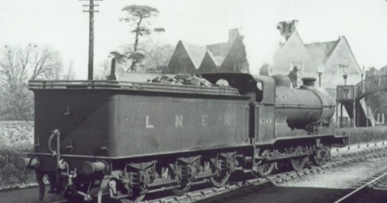 The former railway line in Bourne with the Red Hall (formerly the ticket office) in the background The former railway line in Bourne with the Red Hall (formerly the ticket office) in the background.