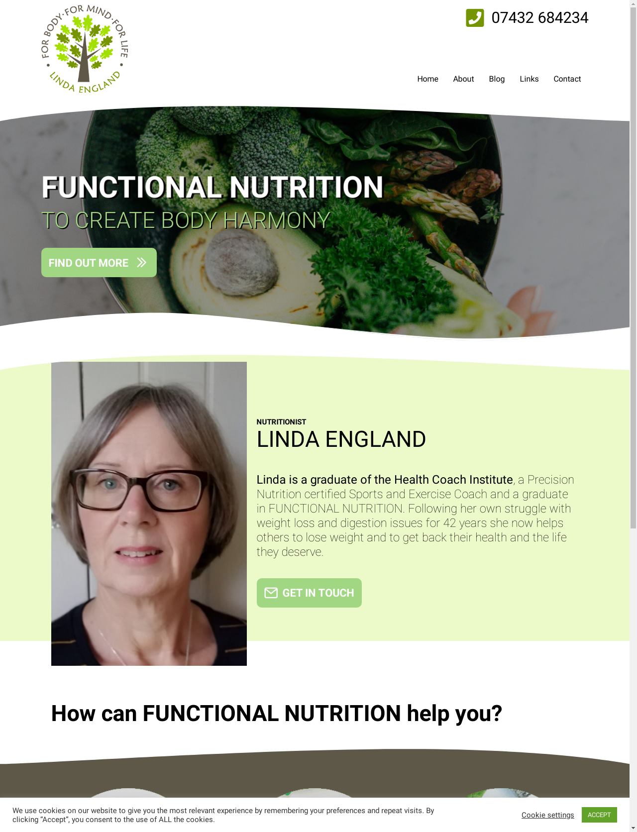 Functional Nutrition website, designed and developed by MK Web