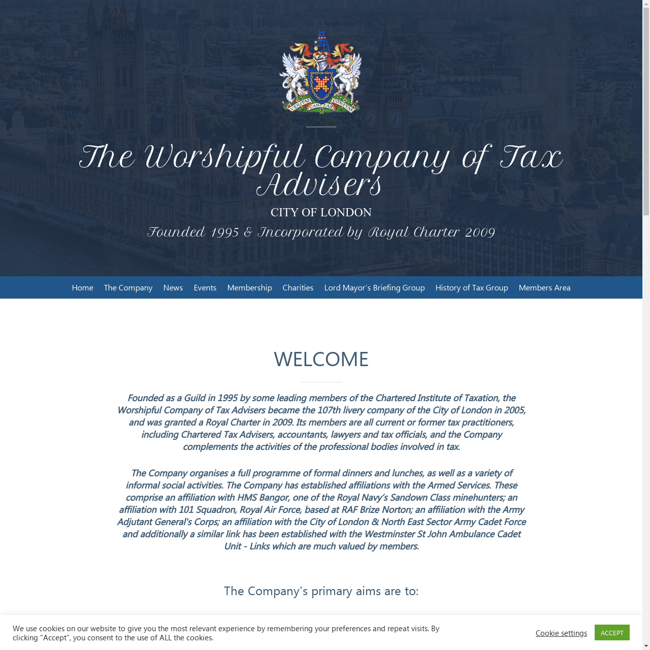 The Worshipful City of Tax Advisors website, designed and developed by MK Web.