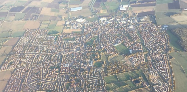 Aerial view of Bourne, Lincs