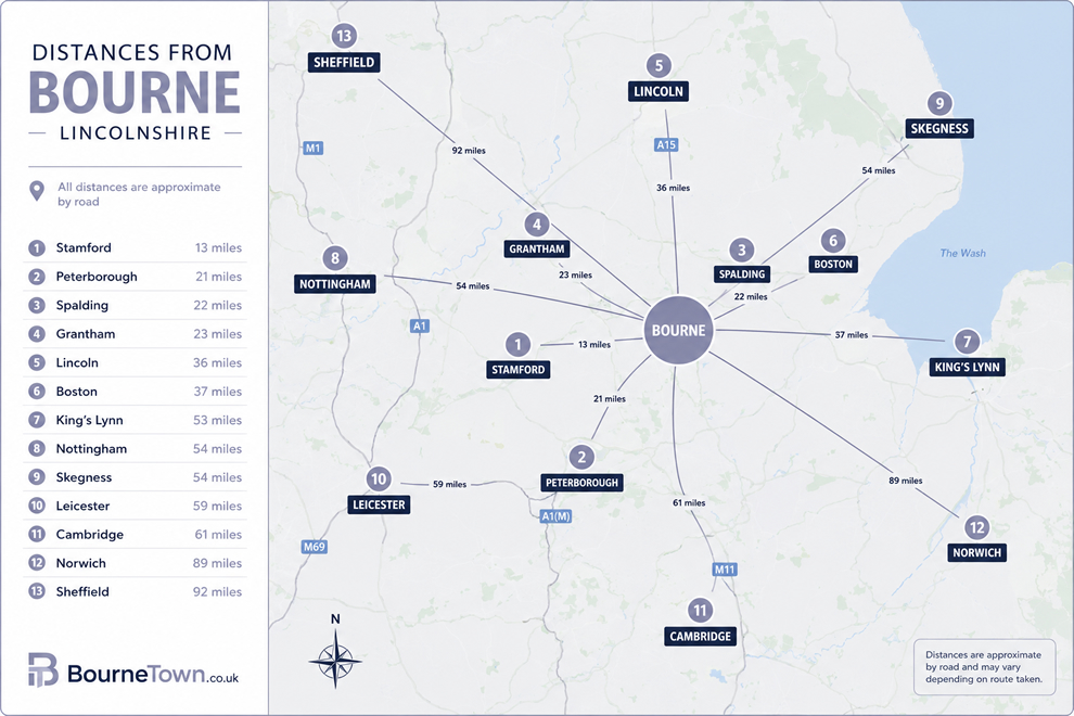 Bourne Location Map