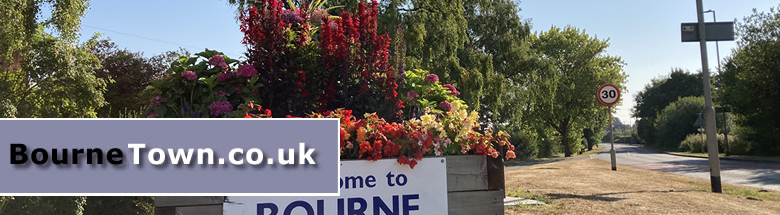 Flowers at the entrance to Bourne