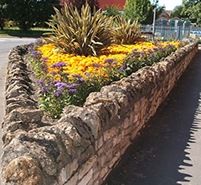 Get Bourne Blooming Flower display, Coggles Causeway, Bourne
