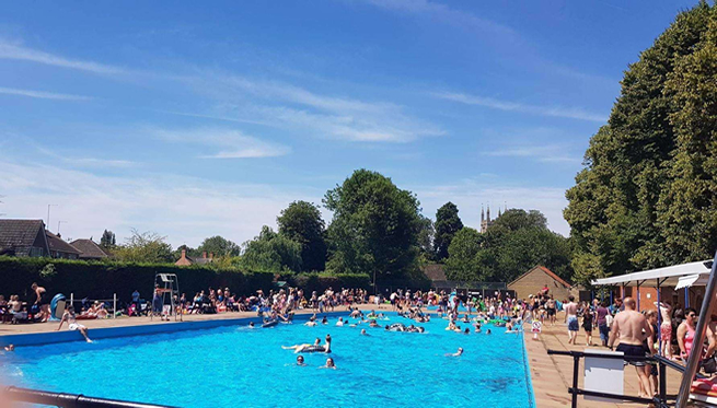 Bourne Outdoor Swimming Pool, Abbey Lawns, Coggles Causeway