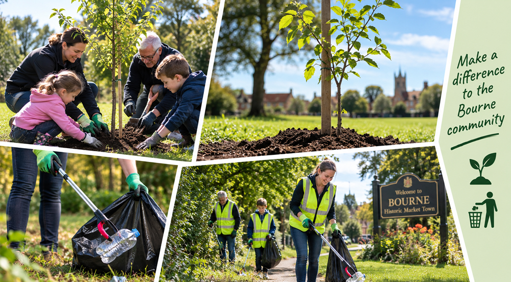 Litter picking and planting a tree